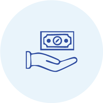 Hand holding cash icon