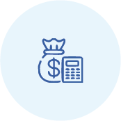 Money bag and calculator icon